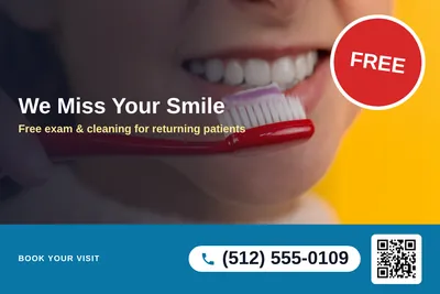 Local Offer · Photo Overlay: We Miss Your Smile