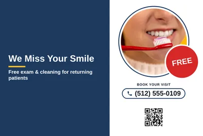 Local Offer · Split Panel: We Miss Your Smile