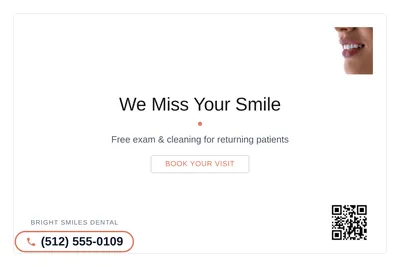Minimal White · Card Inset: We Miss Your Smile