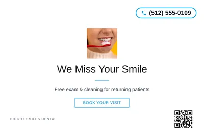 Minimal White · Centered Elegant: We Miss Your Smile