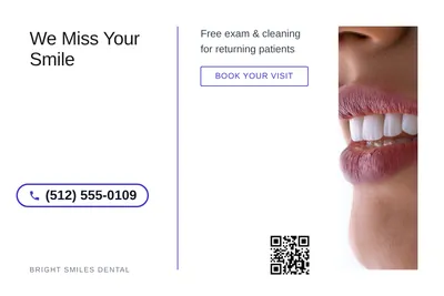 Minimal White · Split Vertical: We Miss Your Smile