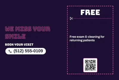 Neon night · Coupon: We Miss Your Smile
