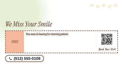 Soft watercolour · Coupon: We Miss Your Smile