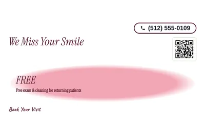 Soft watercolour · Offer Menu: We Miss Your Smile