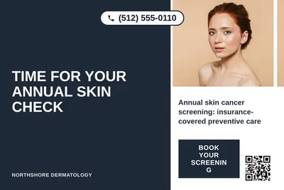 Bold Color Block · Vertical Split: Time For Your Annual Skin Check