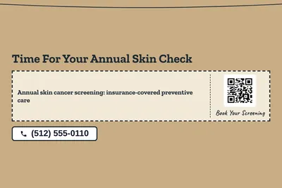 Kraft and stamp · Coupon: Time For Your Annual Skin Check
