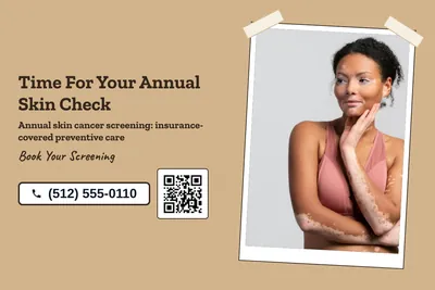 Kraft and stamp · Photo Frame: Time For Your Annual Skin Check