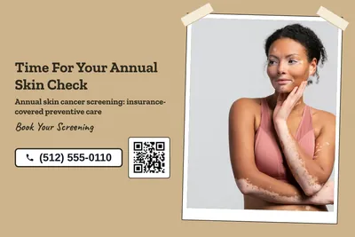 Kraft and stamp · Split: Time For Your Annual Skin Check
