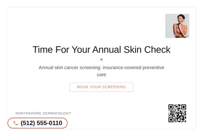 Minimal White · Card Inset: Time For Your Annual Skin Check