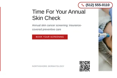 Minimal White · Left-Aligned Editorial: Time For Your Annual Skin Check