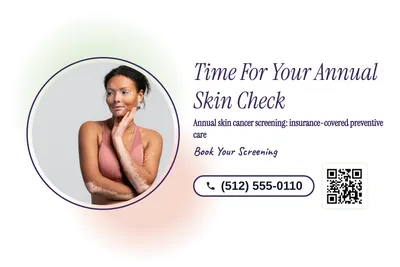 Soft watercolour · Photo Frame: Time For Your Annual Skin Check