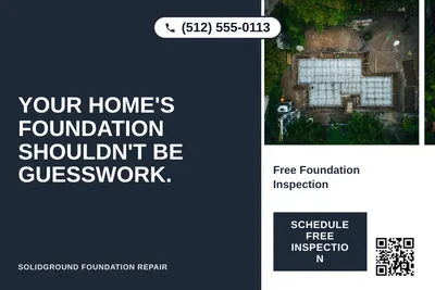 Bold Color Block · Vertical Split: Your Home's Foundation Shouldn't Be Guesswork.