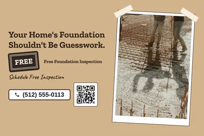 Kraft and stamp · Photo Frame: Your Home's Foundation Shouldn't Be Guesswork.