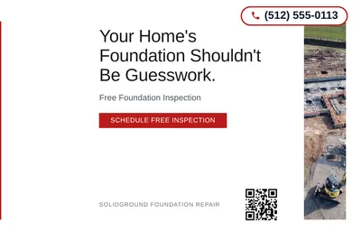 Minimal White · Left-Aligned Editorial: Your Home's Foundation Shouldn't Be Guesswork.
