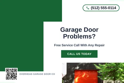 Bold Color Block · Corner Accent: Garage Door Problems?