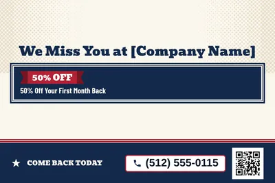 Vintage Americana · Offer Menu: We Miss You at [Company Name]