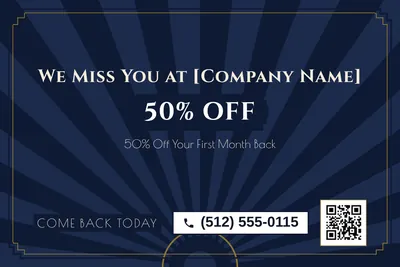 Art deco · Big Offer: We Miss You at [Company Name]
