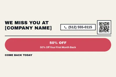 Bauhaus · Offer Menu: We Miss You at [Company Name]