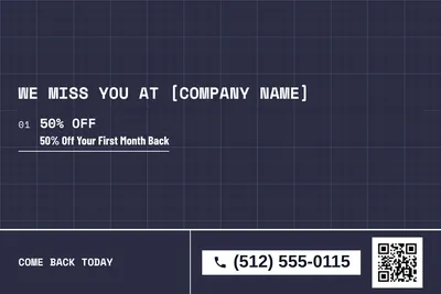 Blueprint · Offer Menu: We Miss You at [Company Name]