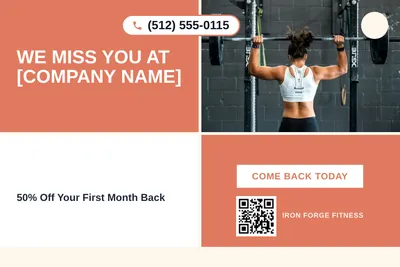 Bold Color Block · Checkerboard: We Miss You at [Company Name]
