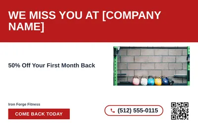 Bold Color Block · Horizontal Bands: We Miss You at [Company Name]