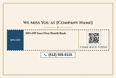 Classic · Coupon: We Miss You at [Company Name]