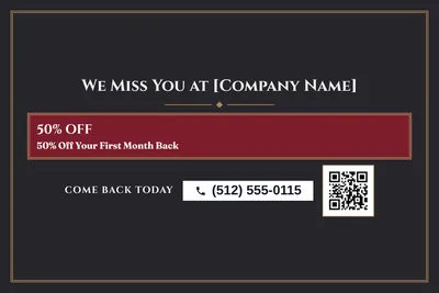 Classic · Offer Menu: We Miss You at [Company Name]