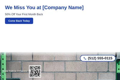 Clean Photo · Photo Bottom Strip: We Miss You at [Company Name]