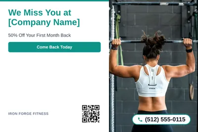 Clean Photo · Text Left, Photo Right: We Miss You at [Company Name]