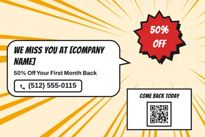 Comic pop · Big Offer: We Miss You at [Company Name]