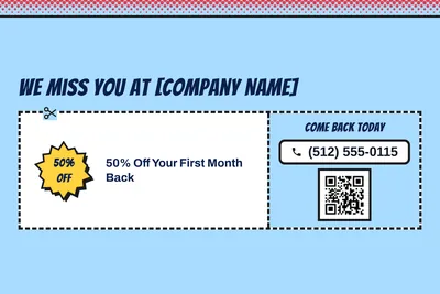 Comic pop · Coupon: We Miss You at [Company Name]