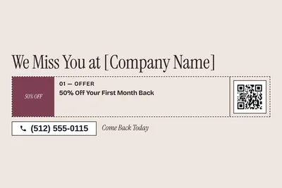 Contemporary · Coupon: We Miss You at [Company Name]