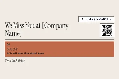 Contemporary · Offer Menu: We Miss You at [Company Name]