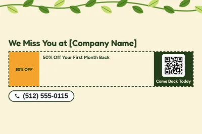 Jungle · Coupon: We Miss You at [Company Name]