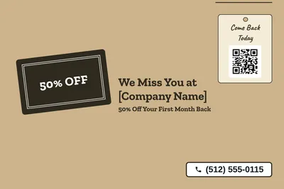 Kraft and stamp · Big Offer: We Miss You at [Company Name]