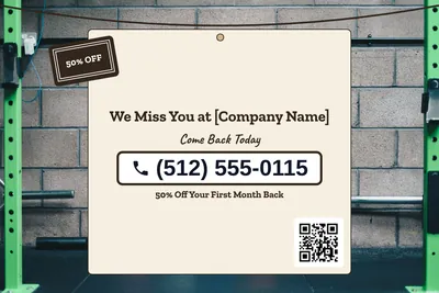Kraft and stamp · Phone Billboard: We Miss You at [Company Name]