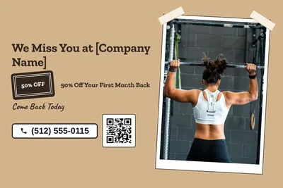 Kraft and stamp · Photo Frame: We Miss You at [Company Name]