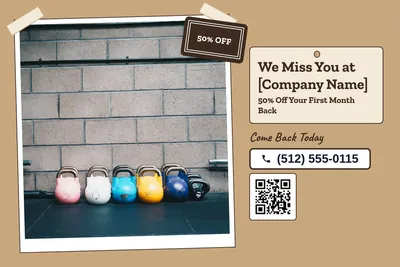 Kraft and stamp · Photo Hero: We Miss You at [Company Name]