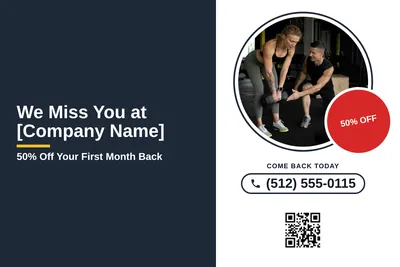 Local Offer · Split Panel: We Miss You at [Company Name]