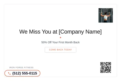 Minimal White · Card Inset: We Miss You at [Company Name]