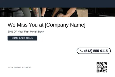 Minimal White · Top Bar: We Miss You at [Company Name]