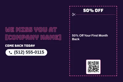 Neon night · Coupon: We Miss You at [Company Name]