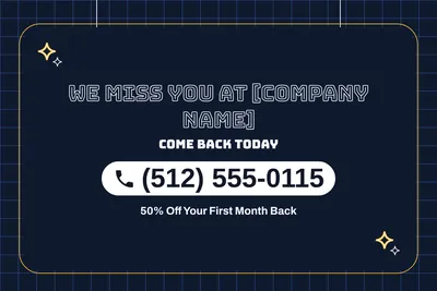 Neon night · Phone Billboard: We Miss You at [Company Name]