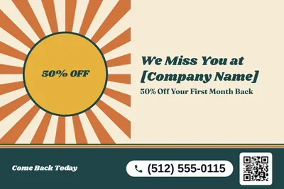 Retro 70s · Big Offer: We Miss You at [Company Name]