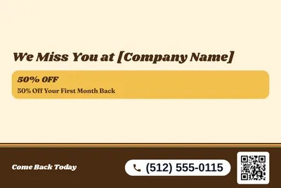 Retro 70s · Offer Menu: We Miss You at [Company Name]