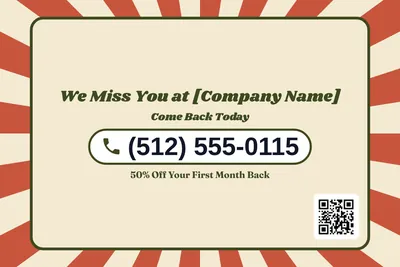 Retro 70s · Phone Billboard: We Miss You at [Company Name]