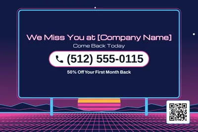 Synthwave · Phone Billboard: We Miss You at [Company Name]