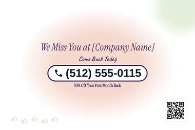 Soft watercolour · Phone Billboard: We Miss You at [Company Name]