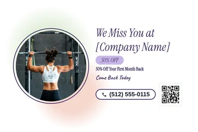 Soft watercolour · Photo Frame: We Miss You at [Company Name]
