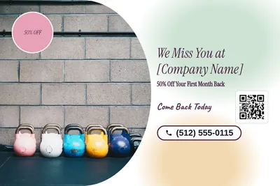 Soft watercolour · Photo Hero: We Miss You at [Company Name]